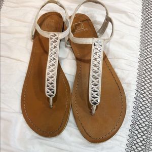 Material Girl Silver & White Sandals